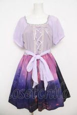 画像1: axes femme POETIQUE / パフ袖パネル柄ワンピース M ラベンダー Y-26-05-04-129-AX-OP-OW-ZY (1)