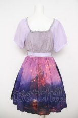 画像2: axes femme POETIQUE / パフ袖パネル柄ワンピース M ラベンダー Y-26-05-04-129-AX-OP-OW-ZY (2)