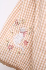 画像3: PINK HOUSE / ギンガム猫刺繍チュニックブラウス  ベージュ Y-26-05-04-161-LO-OP-SZ-ZY (3)