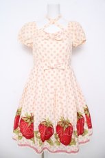 画像1: Emily Temple cute / ドット&いちごワンピース  オフ×ピンク Y-26-05-04-165-ET-OP-SZ-ZY (1)