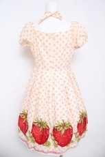 画像2: Emily Temple cute / ドット&いちごワンピース  オフ×ピンク Y-26-05-04-165-ET-OP-SZ-ZY (2)