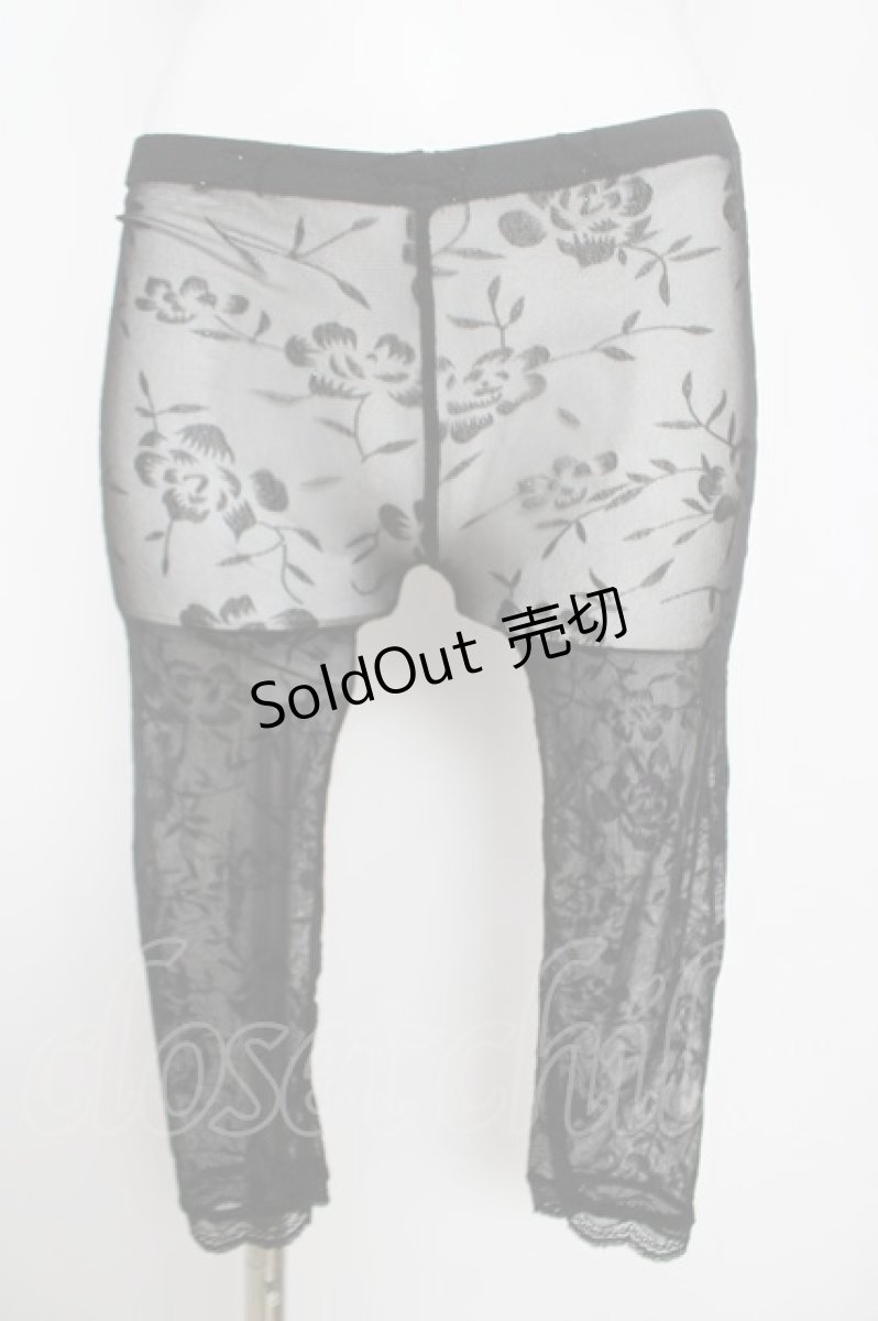 画像1: MARBLE / レースラメレギンス  黒 Y-26-05-04-203-GO-PA-SZ-ZY (1)