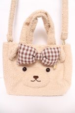 画像1: Maison de FLEUR / リボンベアショルダートートバック  ベージュ Y-26-05-04-021-LO-BG-SZ-ZY (1)