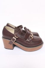画像4: axes femme POETIQUE / 厚底パンプス S 茶 Y-26-05-04-025-AX-SH-SZ-ZY (4)