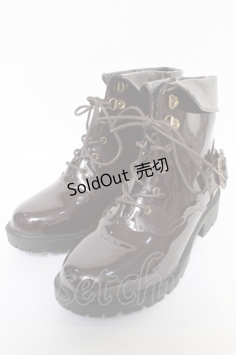 画像1: axes femme / バックル使いレインブーツ M Dブラウン Y-26-05-04-027-AX-SH-SZ-ZY (1)