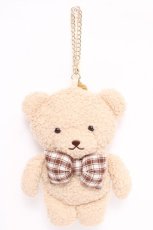 画像1: Maison de FLEUR / リボンベアパスケース  ベージュ Y-26-05-04-005-LO-ZA-SZ-ZY (1)