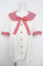 画像1: Angelic Pretty / ギンガムカラーカットソー  オフ×赤 Y-26-05-05-037-AP-TO-SZ-ZY (1)