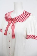画像3: Angelic Pretty / ギンガムカラーカットソー  オフ×赤 Y-26-05-05-037-AP-TO-SZ-ZY (3)
