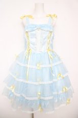 画像1: BABY,THE STARS SHINE BRIGHT / Eternal Ribbon Featheryジャンパースカート  サックス Y-26-05-05-047-BA-OP-SZ-ZY (1)