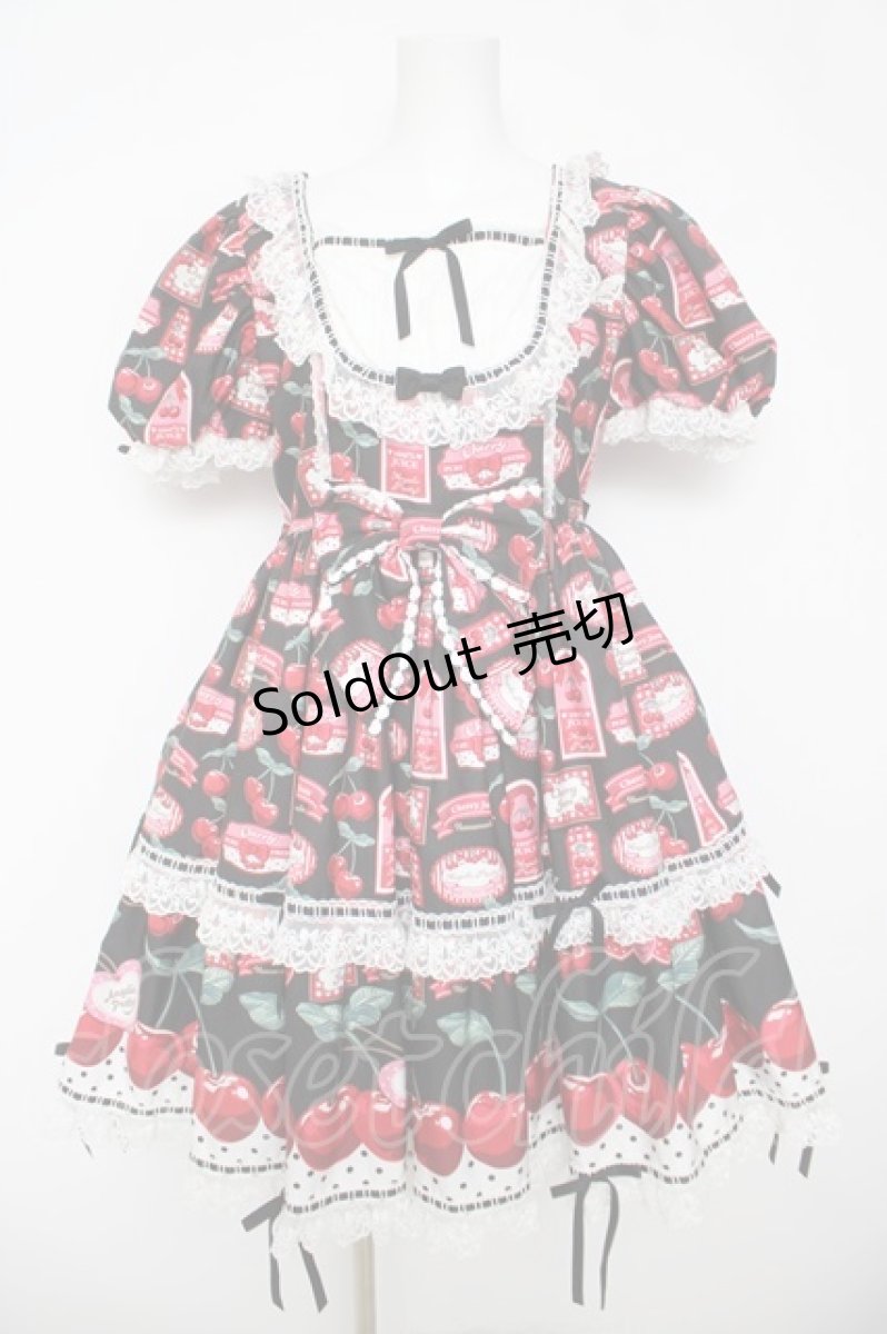 画像1: Angelic Pretty / Cherry Jam Labelワンピース  黒 Y-26-05-05-048-AP-OP-SZ-ZY (1)