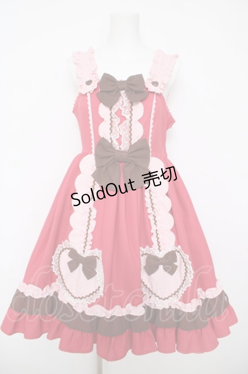 画像1: Angelic Pretty / Waffle Heartジャンパースカート  赤 Y-26-05-05-054-AP-OP-SZ-ZY (1)