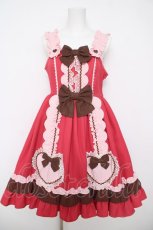 画像1: Angelic Pretty / Waffle Heartジャンパースカート  赤 Y-26-05-05-054-AP-OP-SZ-ZY (1)