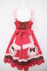 画像2: Angelic Pretty / Waffle Heartジャンパースカート  赤 Y-26-05-05-054-AP-OP-SZ-ZY (2)