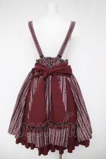 画像2: metamorphose / Royal stripe スカート  エンジ Y-26-05-05-070-ME-SK-SZ-ZY (2)