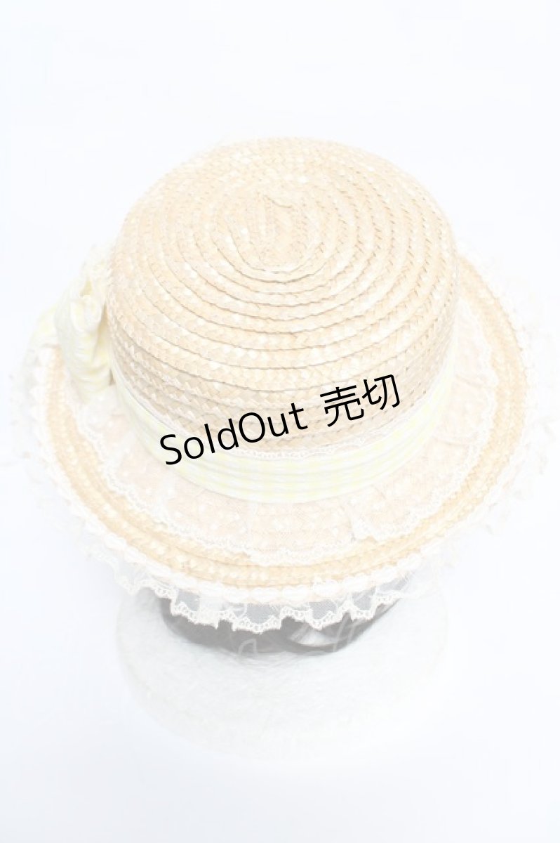 画像3: Angelic Pretty / LovelyチェックストローHat  イエロー Y-26-05-05-015-AP-AC-AS-ZY (3)