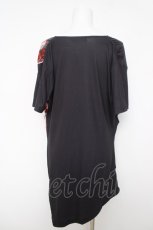 画像2: CIVARIZE / モードドレープフラワーTシャツ 44 ブラック×レッド Y-26-05-05-028-PU-TS-SZ-ZY (2)