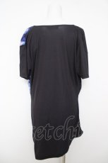 画像2: CIVARIZE / モードドレープフラワーTシャツ 44 ブラック×ブルー Y-26-05-05-029-PU-TS-SZ-ZY (2)
