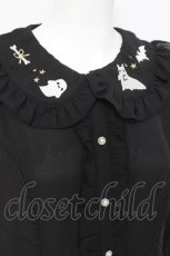画像3: axes femme kawaii / ハロウィンナイト刺繍ブラウス M 黒 Y-26-05-06-030-AX-BL-SZ-ZY (3)