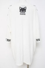 画像3: LISTEN FLAVOR / キャットプリントリング付きカットソー  白 Y-26-05-06-039-PU-TO-SZ-ZY (3)