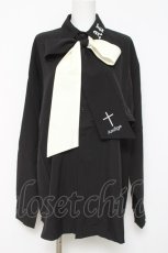 画像1: Amilige / 刺繍入りリボンネクタイ付きシャツ F 黒 Y-26-05-06-041-PU-BL-SZ-ZY (1)