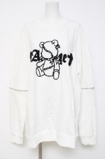 画像1: Amilige / サガラ刺繍くぎベアスウェット F 白 Y-26-05-06-045-PU-TO-SZ-ZY (1)