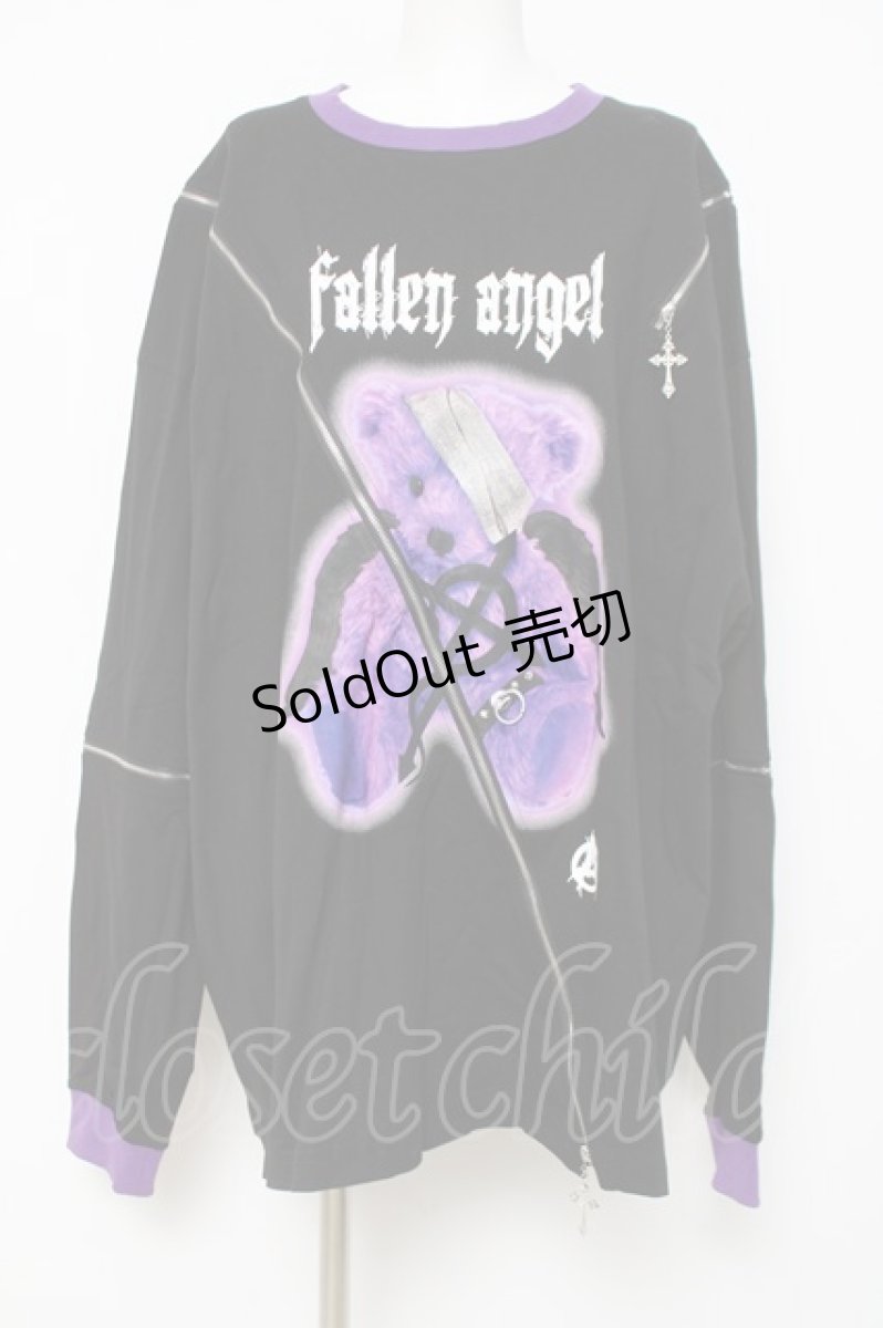画像1: Amilige / Fallen Angel 肩ZIPロングTシャツ F ブラック Y-26-05-06-046-PU-TO-SZ-ZY (1)