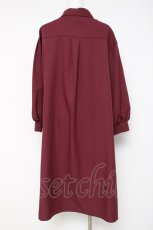 画像2: axes femme / スカーフ切替シャツワンピース F ワイン Y-26-05-06-058-AX-OP-SZ-ZY (2)