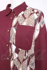 画像3: axes femme / スカーフ切替シャツワンピース F ワイン Y-26-05-06-058-AX-OP-SZ-ZY (3)