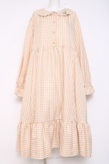画像1: FLC / 星名桜子/ギンガムチェックワンピース  ベージュ Y-26-05-06-064-LO-OP-SZ-ZY (1)