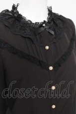 画像3: axes femme POETIQUE / リボン襟フリルブラウス  黒 Y-26-05-06-025-AX-BL-SZ-ZY (3)