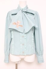 画像1: axes femme kawaii / スプーン持ちのクマさんブラウス  ミント Y-26-05-06-029-AX-BL-SZ-ZY (1)