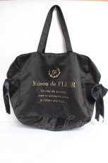 画像1: Maison de FLEUR / コンパクトキャリーバッグ F ブラック Y-26-05-08-038-LO-BG-SZ-ZY (1)