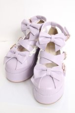 画像1: axes femme kawaii / リボンスカラップ配色シューズ M ラベンダー Y-26-05-08-046-AX-SH-SZ-ZY (1)