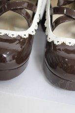 画像5: axes femme kawaii / ダブルリボンスカラップパンプス L 茶 Y-26-05-08-048-AX-SH-SZ-ZY (5)