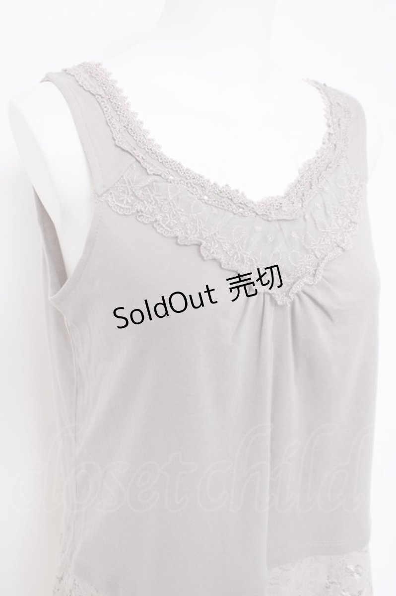 画像3: axes femme / 裾レースロングタンク M ベージュ Y-26-05-08-054-AX-TO-SZ-ZS (3)