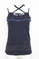 画像1: axes femme / ホルター付きガーデンキャミ M 紺 Y-26-05-08-055-AX-TO-SZ-ZY (1)