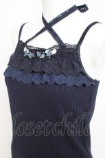 画像2: axes femme / ホルター付きガーデンキャミ M 紺 Y-26-05-08-055-AX-TO-SZ-ZY (2)