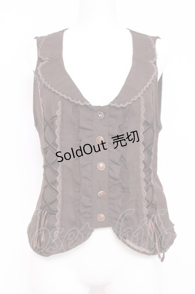画像1: axes femme / レースアップベスト  茶 Y-26-05-08-058-AX-TO-SZ-ZY (1)