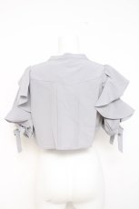 画像3: axes femme POETIQUE / フリル半袖ショートボレロ  グレー Y-26-05-08-062-AX-TO-SZ-ZY (3)