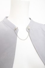 画像4: axes femme POETIQUE / フリル半袖ショートボレロ  グレー Y-26-05-08-062-AX-TO-SZ-ZY (4)