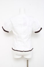 画像2: MARBLE / リボンブローチ付き半袖ブラウス M シロ Y-26-05-08-070-GO-BL-SZ-ZY (2)