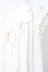 画像3: axes femme / ピコミシンフリル襟ブラウス  生成り Y-26-05-08-076-AX-BL-SZ-ZY (3)