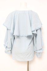 画像2: axes femme POETIQUE / ビッグフリルカラーブラウス M サックス Y-26-05-08-087-AX-BL-SZ-ZY (2)