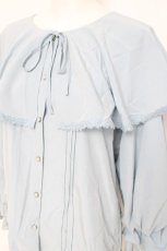 画像3: axes femme POETIQUE / ビッグフリルカラーブラウス M サックス Y-26-05-08-087-AX-BL-SZ-ZY (3)