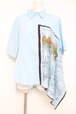 画像1: axes femme / 町柄半袖シャツ  サックス Y-26-05-08-088-AX-BL-SZ-ZY (1)