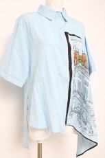 画像3: axes femme / 町柄半袖シャツ  サックス Y-26-05-08-088-AX-BL-SZ-ZY (3)