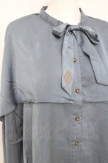 画像3: axes femme / ケープ風ボウタイブラウス M サックス Y-26-05-08-089-AX-BL-SZ-ZY (3)