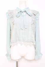 画像1: axes femme POETIQUE / レースラッフルフリルブラウス M ミント Y-26-05-08-092-AX-BL-SZ-ZY (1)