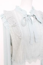 画像3: axes femme POETIQUE / レースラッフルフリルブラウス M ミント Y-26-05-08-092-AX-BL-SZ-ZY (3)
