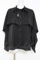 画像1: axes femme / ケープ風ボウタイブラウス M 黒 Y-26-05-08-095-AX-BL-SZ-ZY (1)